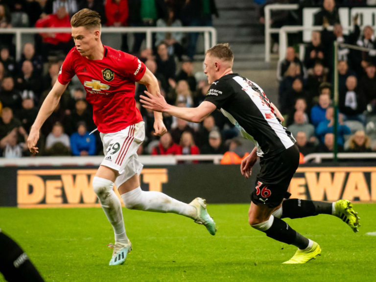 Scott McTominay in action at St James's.